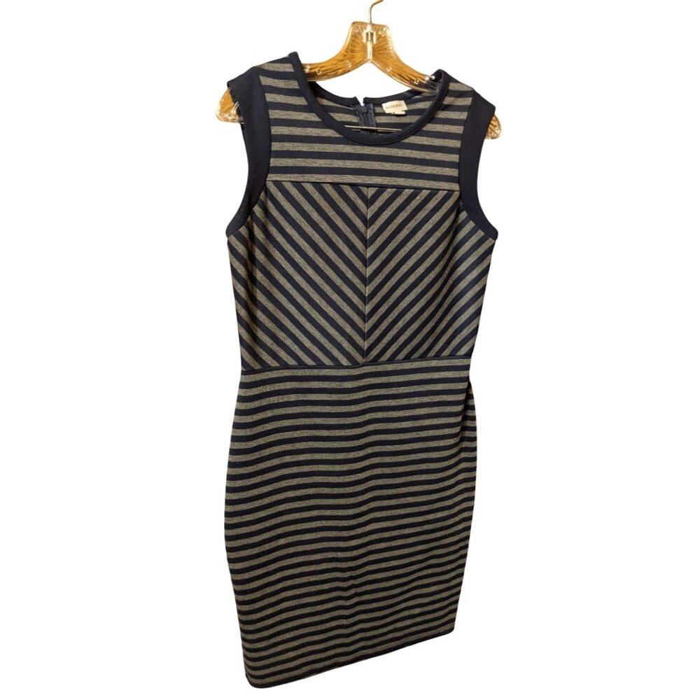 Merona Size Medium Dress Sleeveless Blue Gray Navy Fitted Womens
